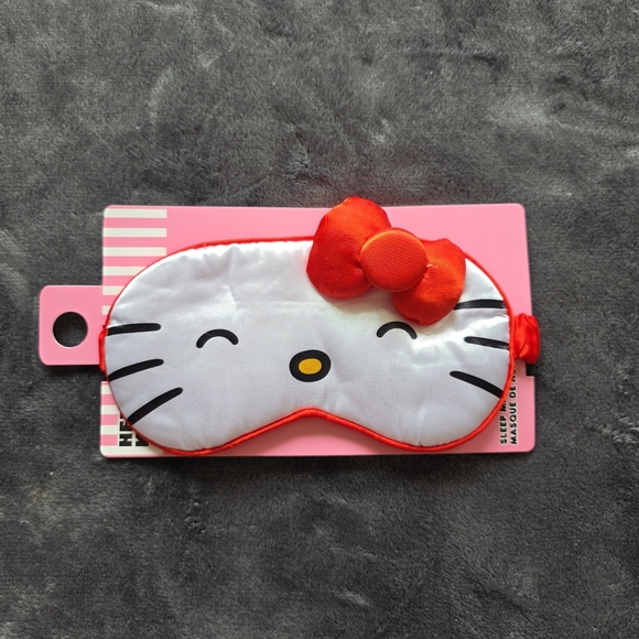 New Sanrio Hello Kitty Girls Pink / red / white Plush Sleeping Mask - Picture 4 of 9